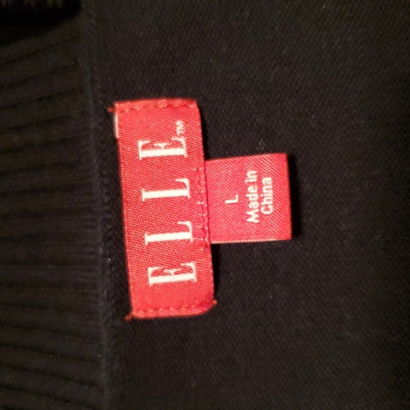 Elle Black Sequin Open Front Cropped Shrug Cardigan Sweater 3/4 Sleeve Size L - Picture 7 of 8